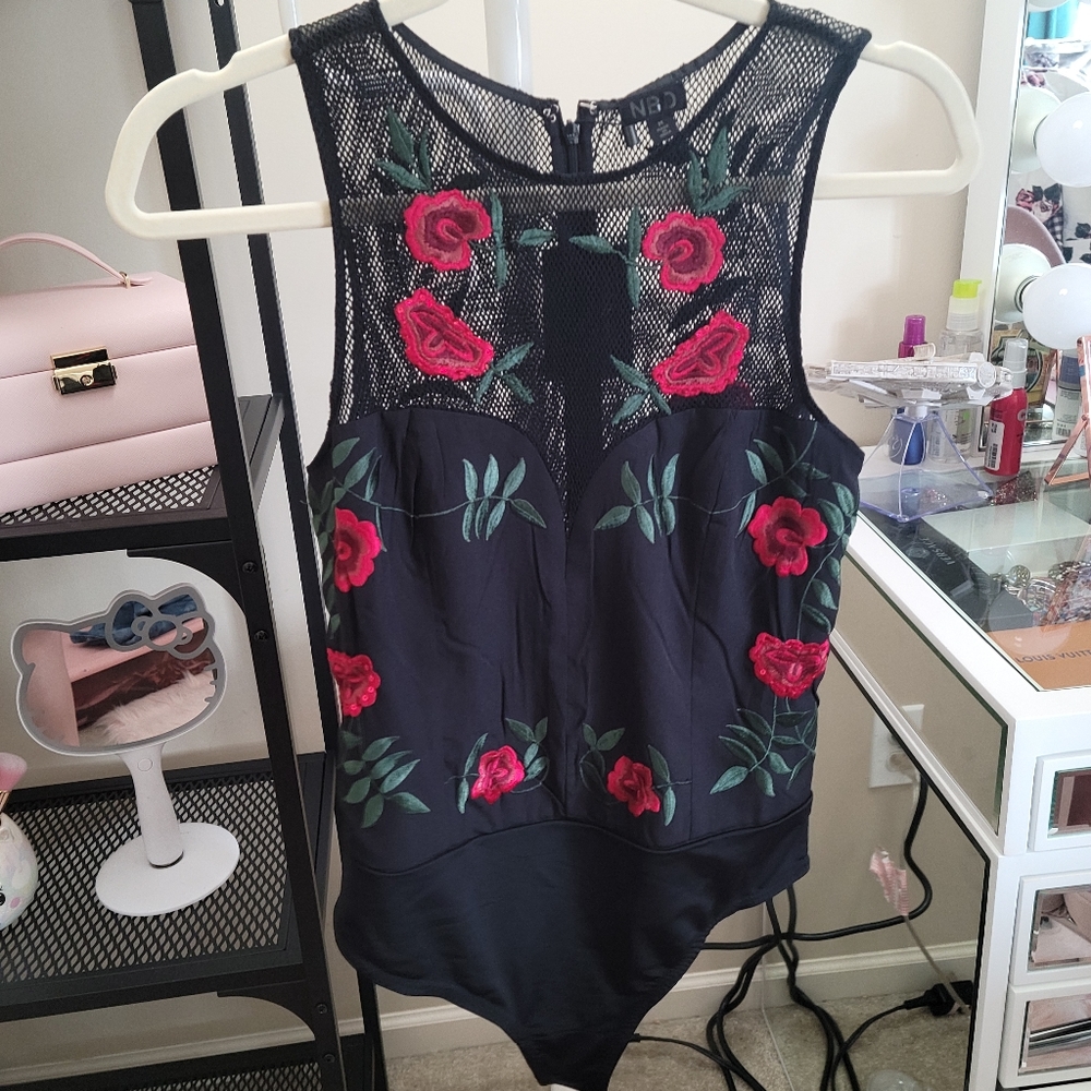 Rose print bodysuit
